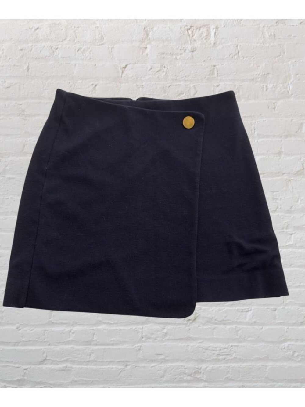 💕navy faux wrap asymmetrical skirt